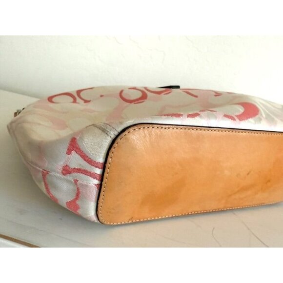 *RARE* Coach Hampton Pink Optic Slouch Clip Hobo Bag EUC - Picture 9 of 11